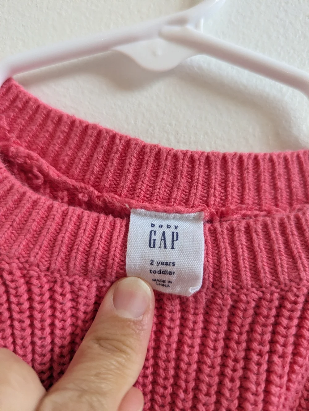 Baby Gap Sweater 2T Pink Salmon Ruffle Knit